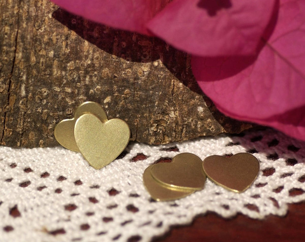 Brass Heart Tiny Classic13mm x 12mm 20G Blank Cutout for Metalwork Stamping Texturing Blanks