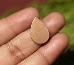 Copper or Nickel Silver Small Teardrop Blank 20mm x 14mm 24G Shape for Enameling Stamping Texturing Soldering Charms - 6 Pieces