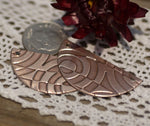 Copper Geometric Shift Half Moon Rounded Dangle Flat with Holes for Enameling Stamping Texturing DIY - 4 pieces