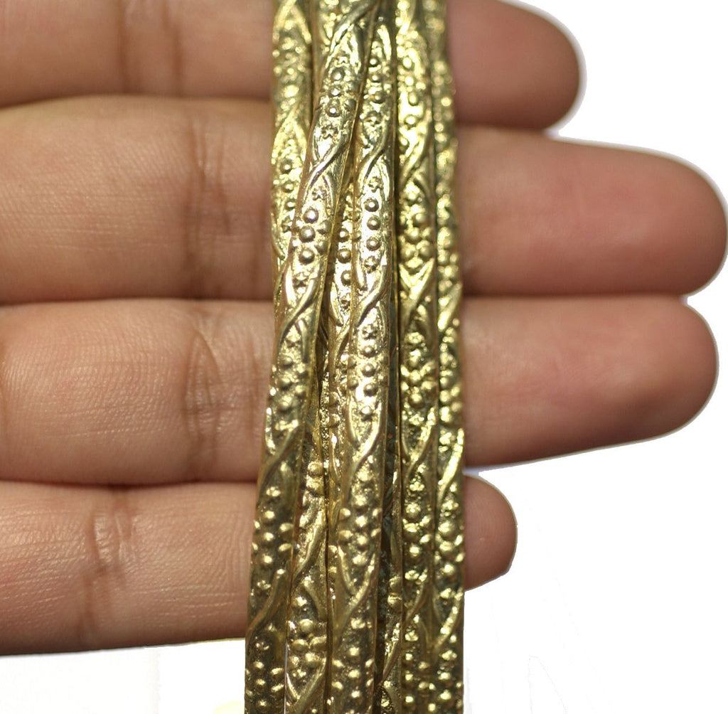 Brass Ring Stock Shank 3.5mm Vine Grapes Textured Metal Cane Wire - Rings Bracelets Pendants Metalwork