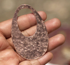 Hammered Mini Copper Teardrop Shape with Hole Cutout Blank for Stamping, Enameling, Metalworking, Patinas