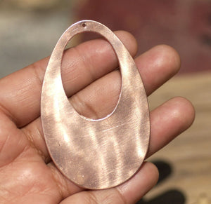 Copper Teardrop Shape with Hole Cutout Blank for Stamping, Enameling, Metalworking, Patinas