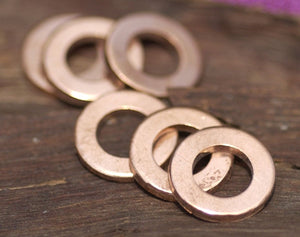 Copper 16G 14mmx8mm Donut Washer Circle Blank Cutout for Soldering Stamping Texturing - 4 pieces