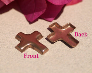 Copper Bezel Cup Religous Cross Blank Cutout for Enameling Stamping Texturing Blanks  4 pieces