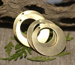 25mm Bronze Hoops with Hole for Earrings or Pendant Offset Circle for Metalworking Stamping Texturing Charm - 4 Pieces