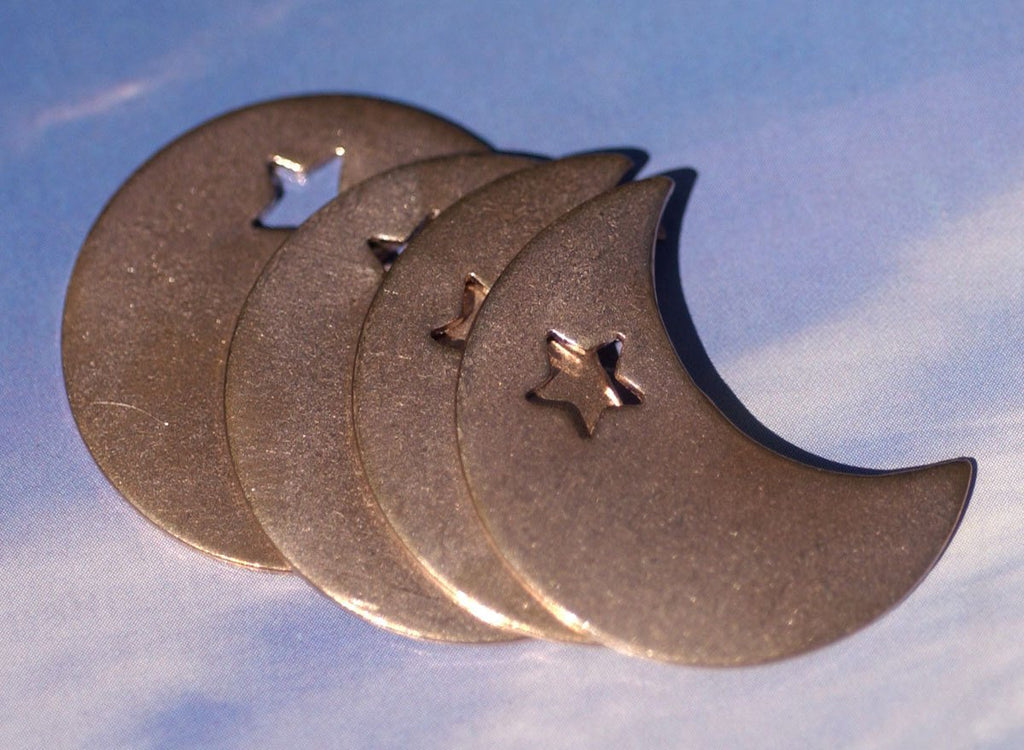 Copper Moon with Star 24g 29mm x 22.5mm Blanks Cutout for Enameling Stamping Texturing 3/4 inch (IZQ)
