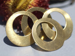 Metal Bronze Hoops Blank 25mm for Earrings or Pendant Offset Circle for Metalworking Stamping Texturing Enameling - 4 Pieces