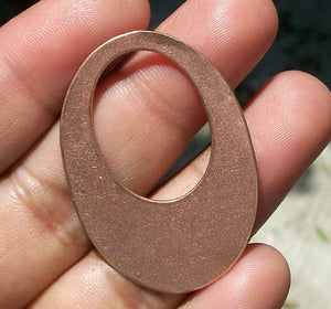 Copper Oval  38mm x 27mm Shape Cutout Blank for Stamping, Enameling, Metalworking, Patinas
