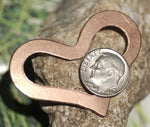 Heart Large 51mm x 38mm Blank Squatty Shape Cutout for Enameling Stamping Texturing Blanks - Variety of Metals - 3 pieces