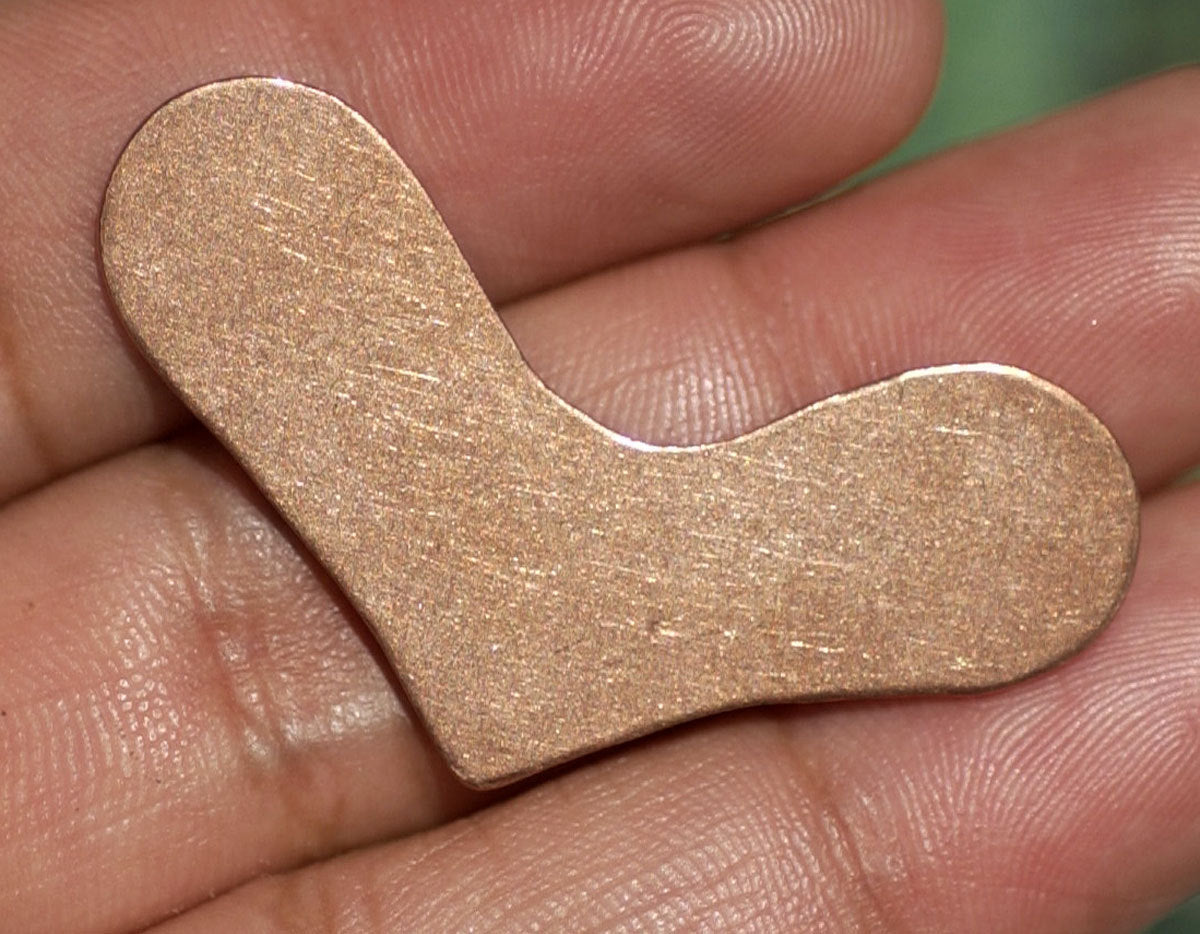 Copper Squatty Heart Large 38mm wide x 21mm Shape Cutout for Blanks Enameling Stamping Texturing - 4 pieces
