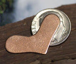 Copper Heart Small  27mm wide x 15.5mm Shape Charms Cut-out for Enameling Stamping Texturing Jewelry Making - 5 pieces