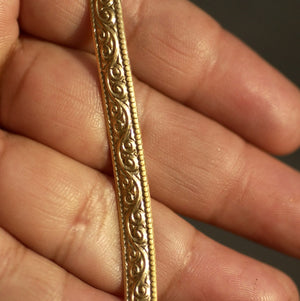 Bronze Ring Wire Patterned Shank 5.8mm Flourish Vine Texture