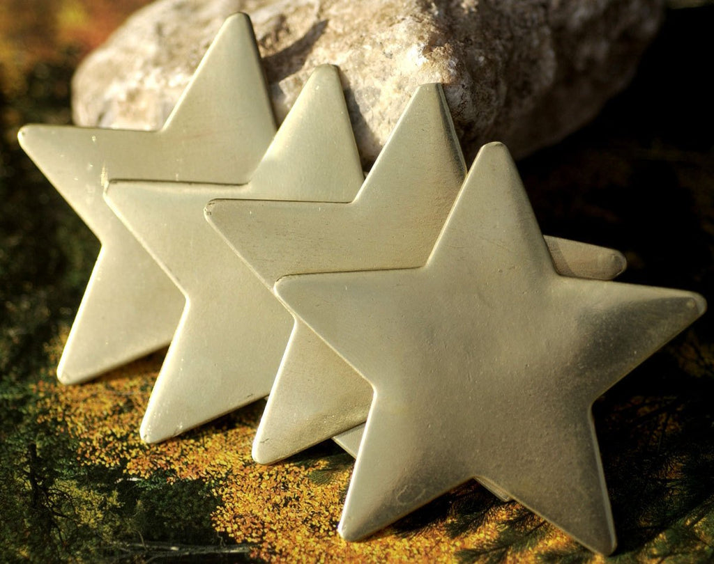Brass Large Star Blanks 20g 62mm Cutout for Metalworking Soldering Stamping Texturing Blanks - 2 pieces