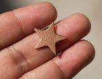 Stars 17mm Antique hammered Cutout for Enameling Stamping Texturing Soldering Blanks - Variety of Metals 6 Pieces