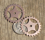 Copper 25mm Gear Cog Blanks Cutout for Enameling Stamping Texturing - 6 pieces