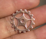 Copper 19mm Blank Gear Cog Charm Cutout for Enameling Stamping Blanks Jewelry Making