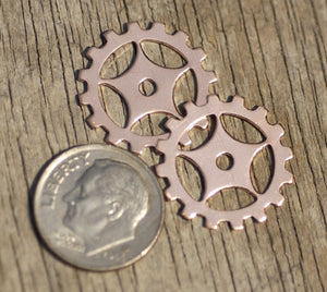 Copper 19mm Blank Gear Cog Charm Cutout for Enameling Stamping Blanks Jewelry Making