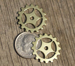 Brass 19mm Blank Gear Cog Cutout for Metalworking Stamping Texturing Blanks