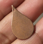 Copper or Nickel Silver Pointed Teardrop 24mm x 15mm 24g with Hole Blank Shape for Enameling Stamping Texturing Soldering