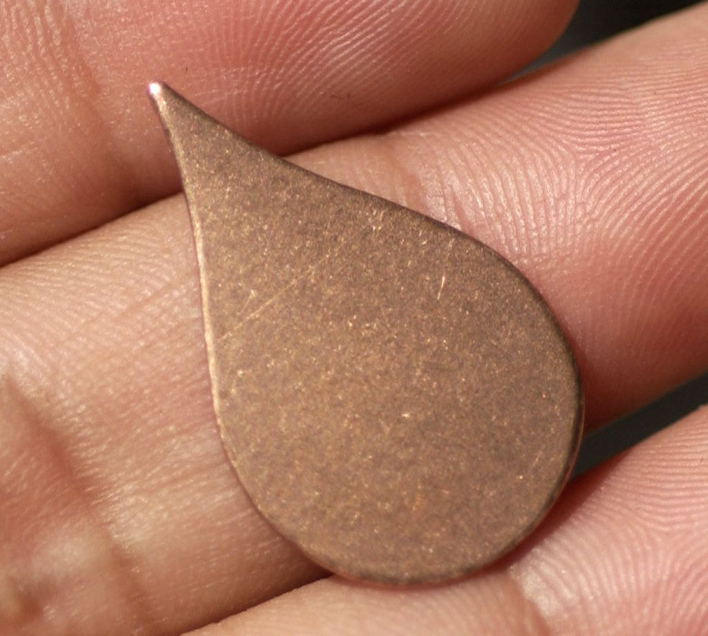 Copper Pointed Teardrop 24mm x 15mm 24g Blank Shape for Enameling Stamping Texturing Soldering Blanks