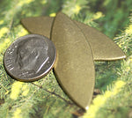Brass Eye Bank Pointed Oval 38mm x 13mm 20g Shape Cutout for Stamping Texturing Blanks