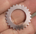 Copper 25mm Gear Cog with 15mm Blanks Cutout Cutout for Enameling Stamping Texturing Blank