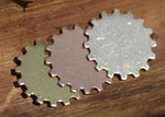 Bronze or Brass 25mm 24g Blank Gear Cog Cutout Cutout for Stamping Metalworking Texturing Blanks