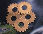 Copper or Brass or Bronze or Nickel Silver 19mm 24g Blank Gear Cog with 6.8mm Cutout for Enameling Stamping Blanks Texturing - 6 pieces