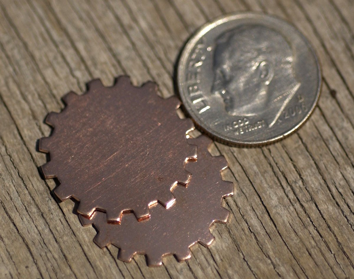 Copper 19mm Gear Cog Blank Cutout for Blanks Enameling Stamping ...