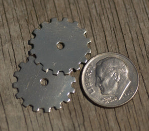 Nickel Silver Blank 19mm Gear Cog with 2mm Cutout Cutout for Blanks Enameling Stamping Texturing