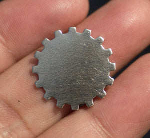 Watch gear shaped blanks 19mm small for making jewelry, copper, brass, bronze, nickel silver