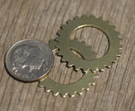 Brass 25mm Gear Cog Blank with 15mm Cutout Shape Charms for Stamping Texturing Soldering Blanks