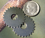 Nickel Silver 25mm Gear Cog Blanks with 6.8mm 24g Cutout for Stamping Texturing Polished Blanks Jewelry Making