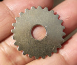 Bronze or Brass 25mm 24g Gear Cog Blanks with 6.8mm Cutout for Metalworking Stamping Texturing Blank