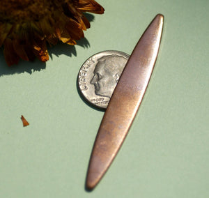 Copper or Nickel Silver Blank LONG Eye 54mm x 8mm 24g Shaped for Blanks Enameling Stamping Texturing Soldering  6 pieces