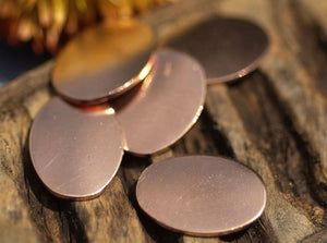 Copper Oval 18mm x 13mm  for Enameling Stamping Texturing Soldering Blanks