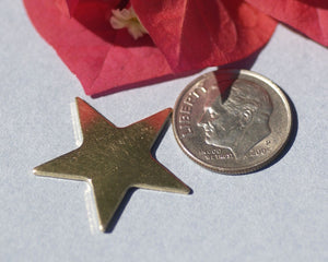 Bronze Star 23mm 20g Blank Cutout for Metalworking Stamping Texturing Soldering Blanks - 6 pieces