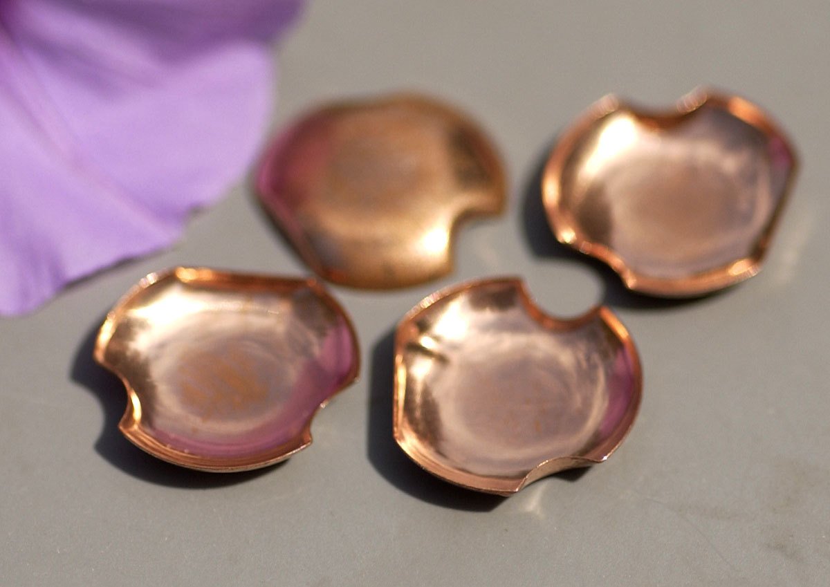 Solid Dapped Shape 15mm x 14mm x 2.2mm Finding Jewelry Metalworking Finding Variety of Metals - 8 pieces