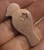 Copper Perched Bird with Star for Metalworking Blanks Enameling Stamping Texturing - 4 pieces