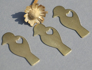 Brass Blank Perched Bird in Lotus Flowers Texture for Blanks Metalworking Enameling Stamping Texturing - 4 pieces