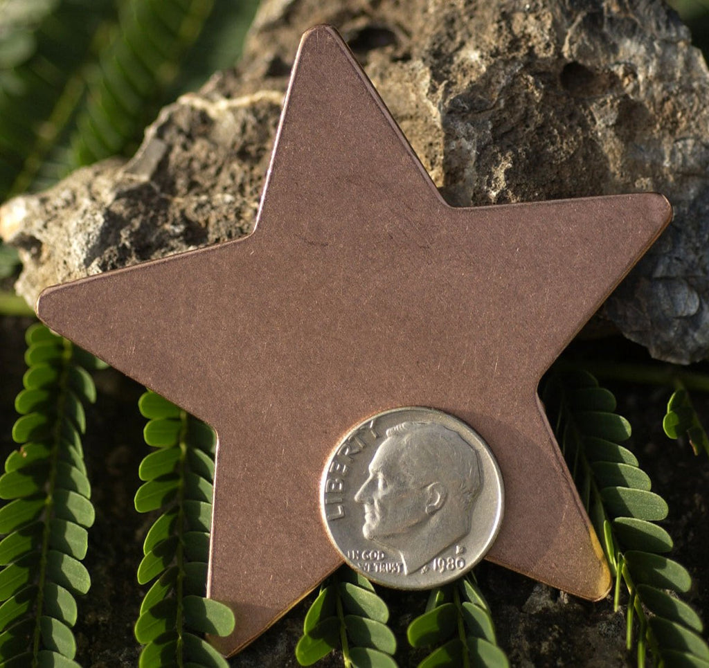 Copper Large Star 20g 62mm Cutout for Enameling Stamping Texturing Soldering Blanks - 2 pieces