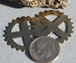 Bronze or Brass Blank 25mm 24g Gear II Cog Cutout for Blanks Metalworking Stamping Texturing