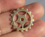 Bronze 19mm Blank Gear Cog Cutout for Metalworking Blanks Stamping Texturing - 6 pieces