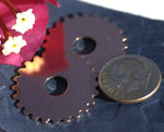 Copper 25mm 24g Gear Cog with 7mm Cutout for Enameling Stamping Texturing
