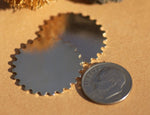 Nickel Silver 25mm 24g Gear Cog Cutout Cutout for Stamping Metalworking Texturing - 6 pieces