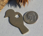 Bronze Blank Perched Bird with Star for Metalworking Stamping Blanks Texturing