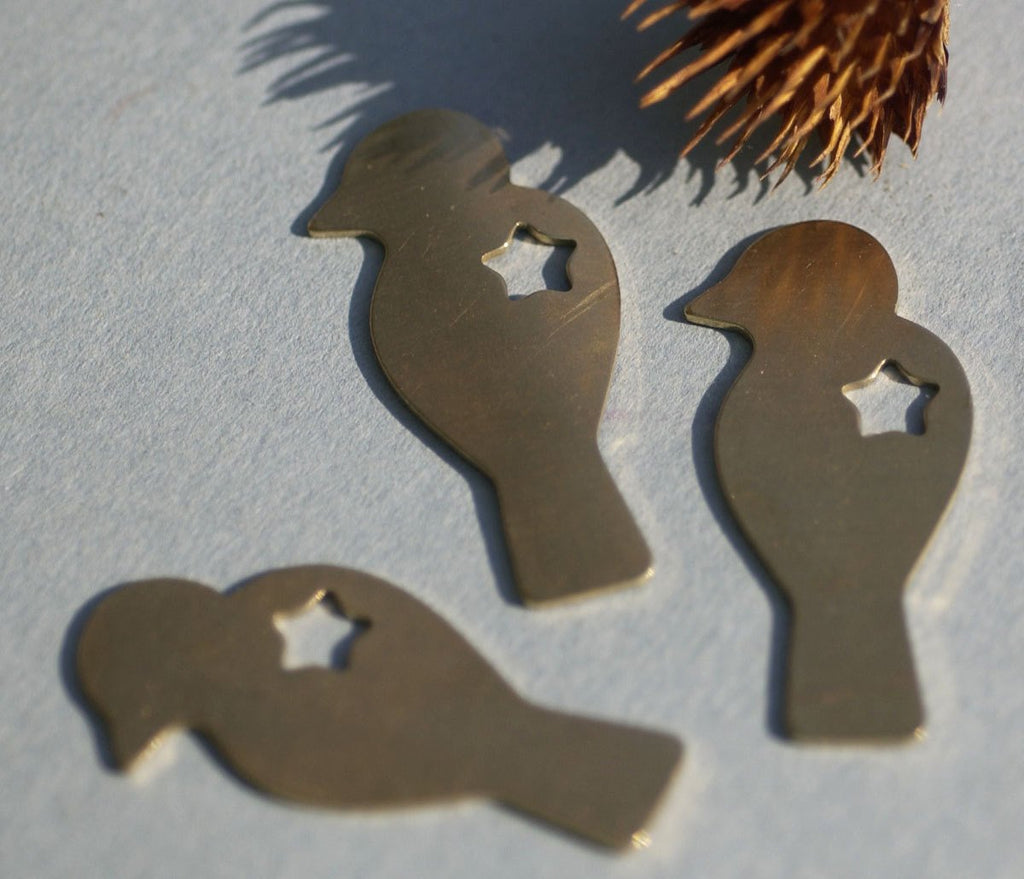 Bronze Blank Perched Bird with Star for Metalworking Stamping Blanks Texturing