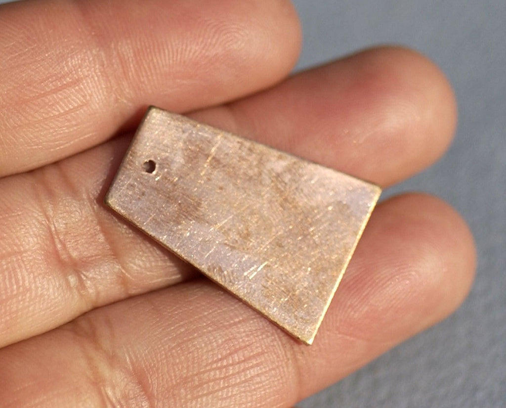 Copper Trapezoid with Hole Blank 22g 25 x 18mm Cutout for Blanks Enameling Stamping Texturing - 4 pieces