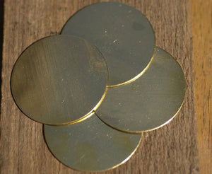Metal Brass Disc Blank 38mm 22G Circle Cutout for Soldering Stamping Texturing, Jewelry Supplies - 5 Pieces