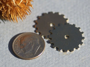 Bronze 19mm Blank Gear Cog with 2mm Cutout Cutout for Stamping Texturing